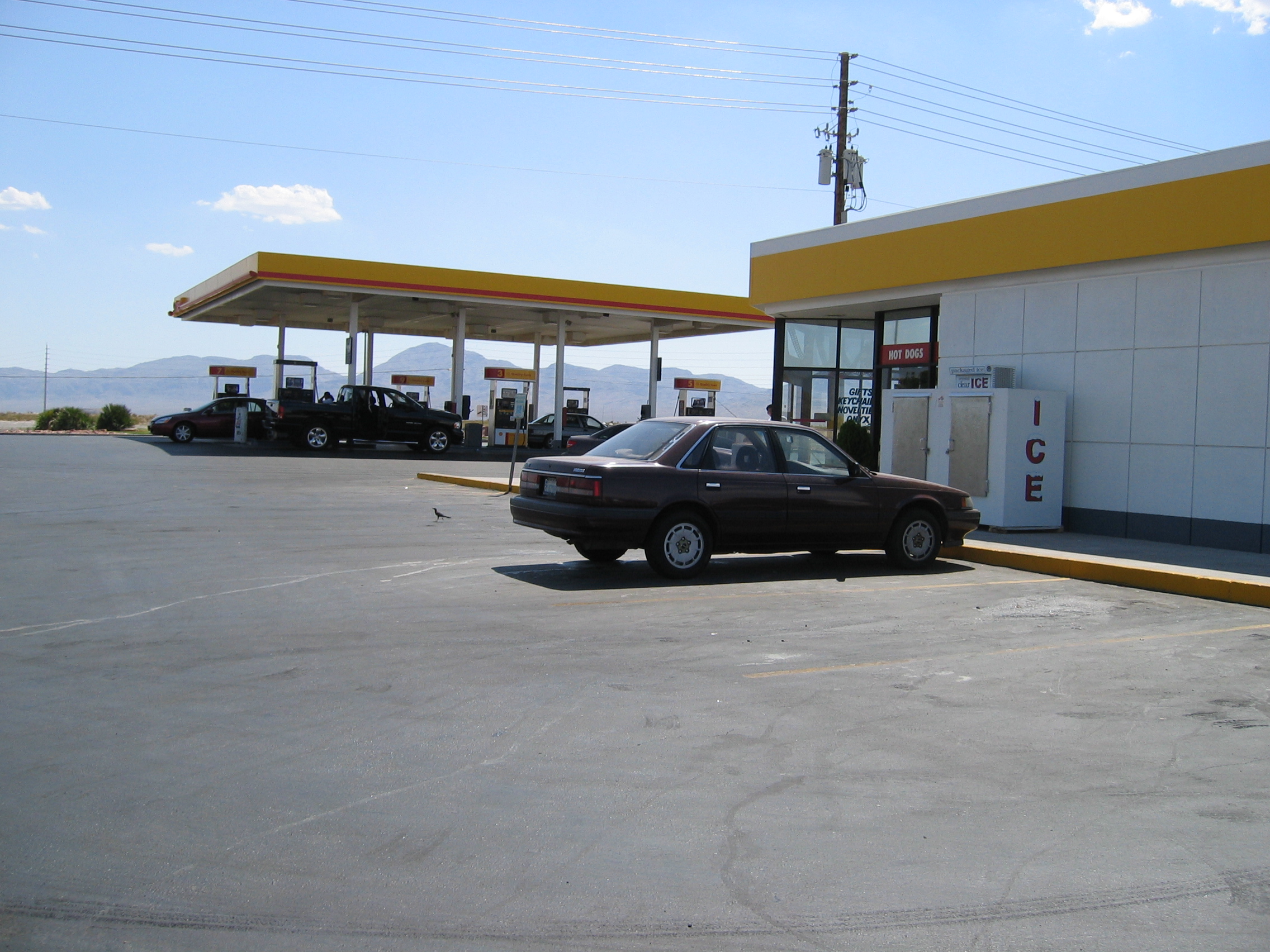 Shell gas station on property